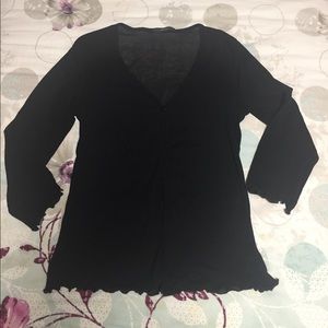 Black semi-sheer top